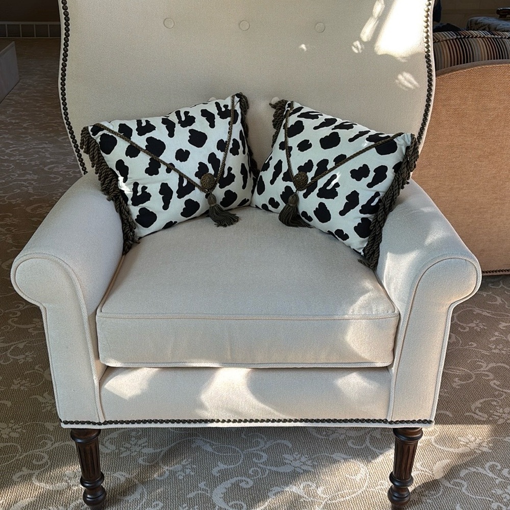 Black and White Animal Print Pillows with Tassels Set of Two